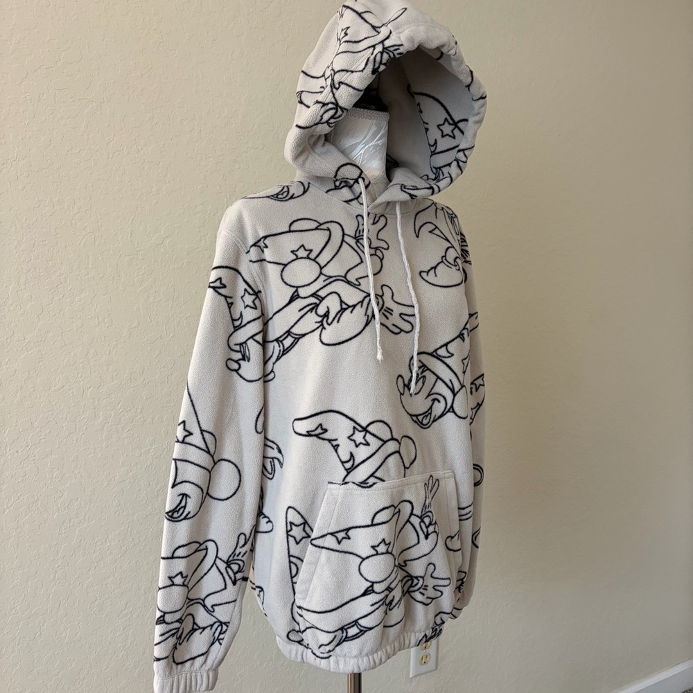 H&M Disney Wizard Mickey‎ Mouse Cream Fleece Hoodie XS - Picture 2 of 15